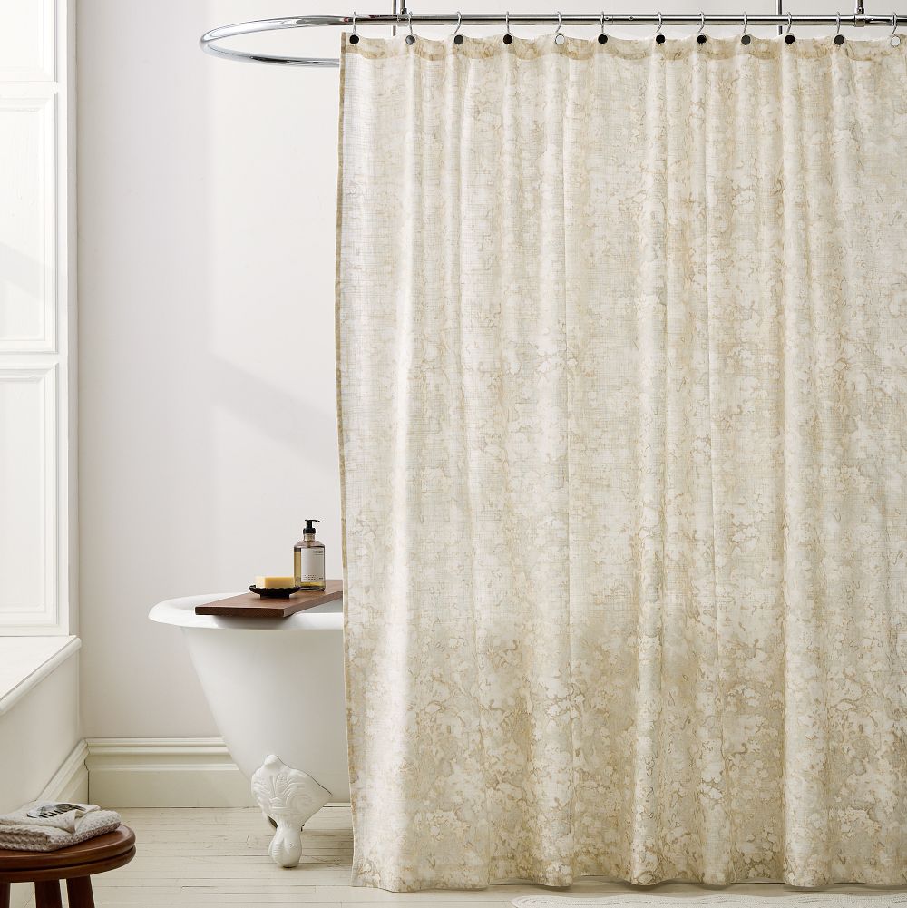 Abstract Hydrangea Shower Curtain - 72x74, Natural