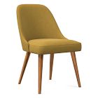 Open Box: Mid-Century Upholstered Dining Chair, Poly, Deluxe Velvet, Dijon, Acorn