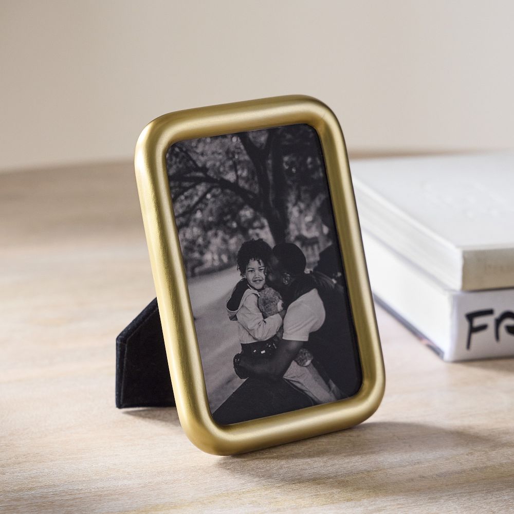 Modern Rounded Metal Tabletop Frames - Antique Brass, 4X6