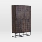 Carved Mango Wood Tall Cabinet (47")