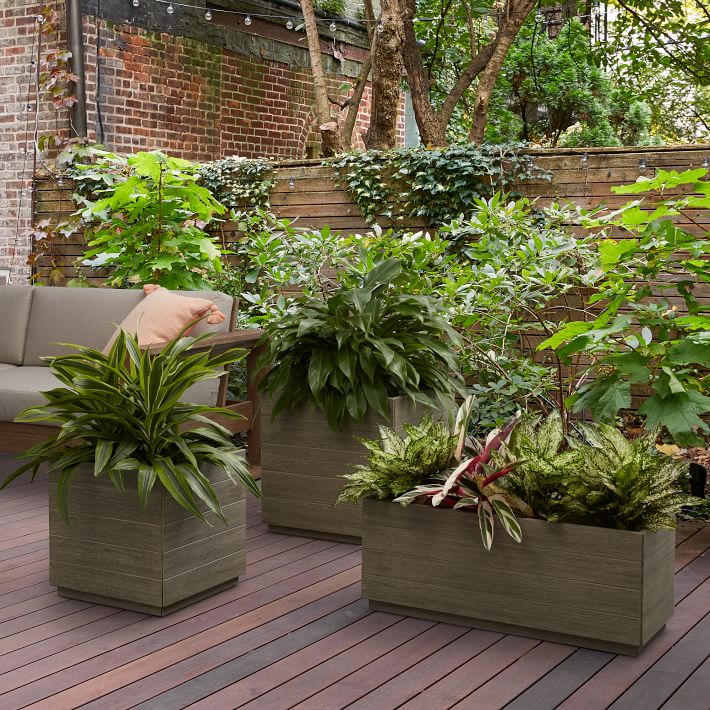 Portside Wood Indoor/Outdoor Garden Planters - Rustic Elegance