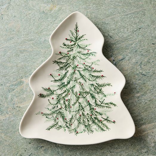 Tannenbaum Holly Stoneware Serving Platter by West Elm