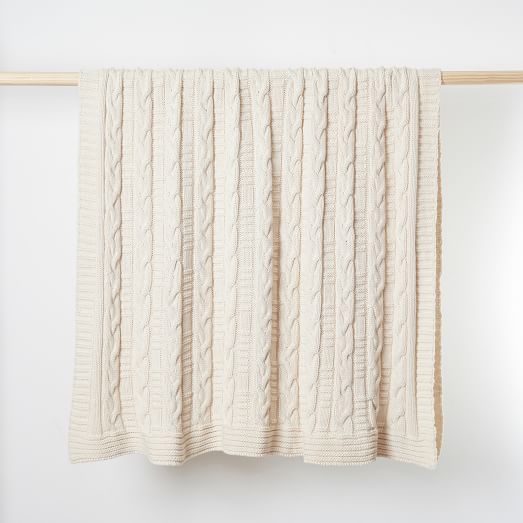 Made*Here New York Cotton Braided Chunky Cable Throw by West Elm