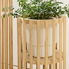 Slatted Wood Pedestal Plant Stands