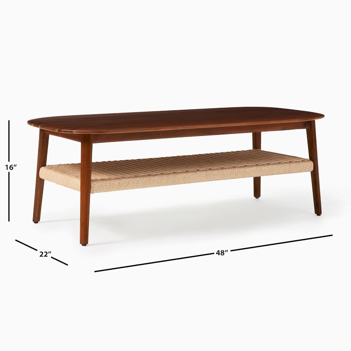West Elm Coffee Table ウォールナット ミッドセンチュリー Chadwick Mid-Century Rectangle Coffee Table | Modern Living Room