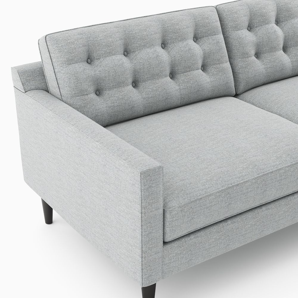 Close-up of tufted backrest and arm
