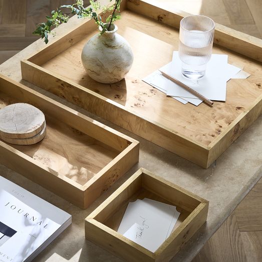Eden Burled Wood Trays for Home Décor | West Elm