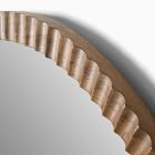 Frida Fluted Wood Round Wall Mirror