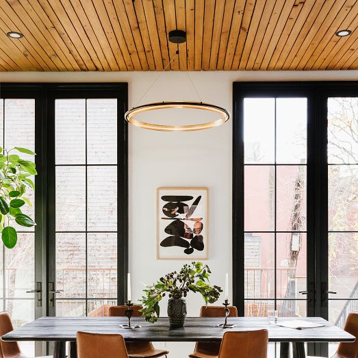 Perforated Single LED Chandelier (35") by West Elm