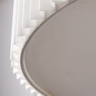 Short Drum Pendant - White Pleated