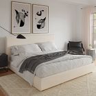 Simple Modern Upholstered Bed - Cream