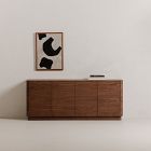 Rina Curved Oak Pedestal Sideboard (72")