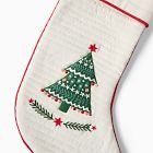 Scandi Embroidered Christmas Tree Stocking