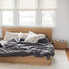 Rina Curved Oak Pedestal Bed