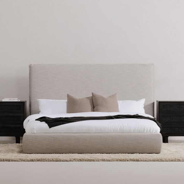 Watkins Bed: Solid Pine Frame, Upholstered | West Elm