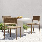 Westport Wicker Slim Profile Outdoor Stacking Side Dining Chair (Set of 2)