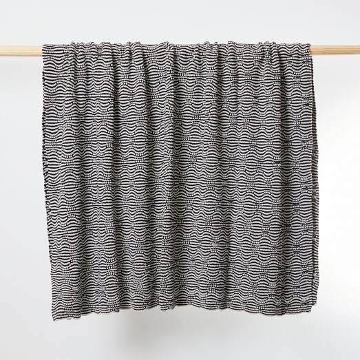 Made*Here New York Lightweight Optical Stripe Blanket by West Elm