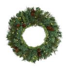 Pre-Lit Faux Mixed Pine Wreath