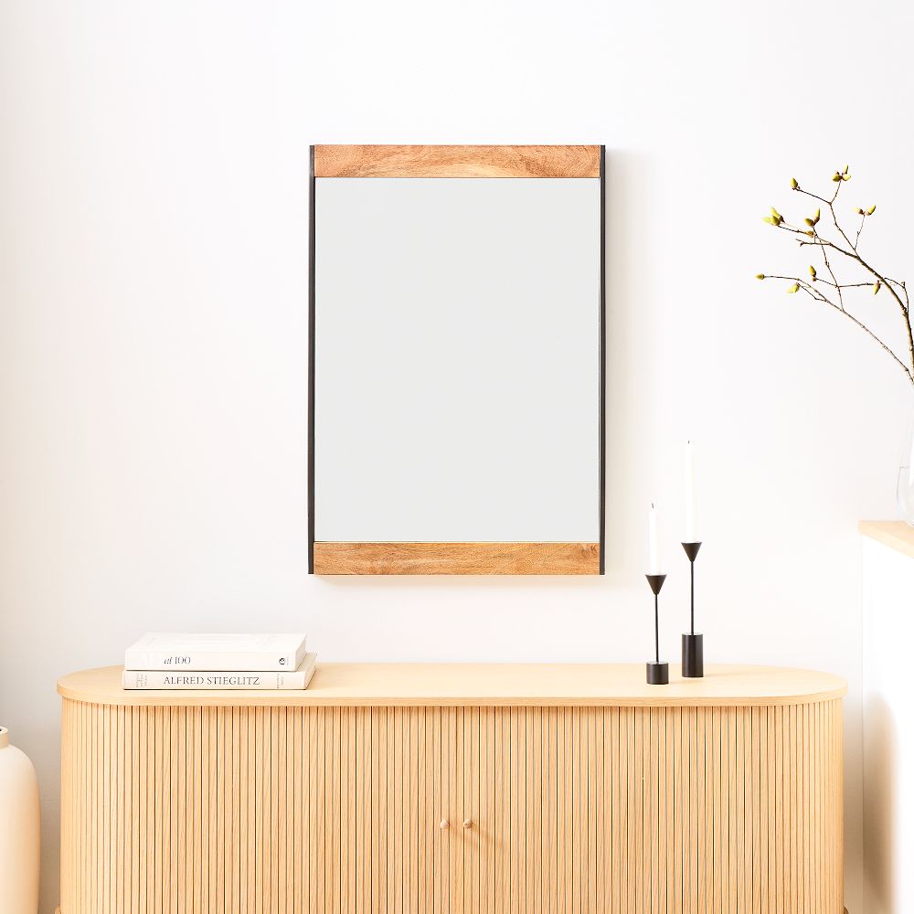 Industrial Wood Wall Mirror | West Elm