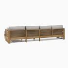 Santa Fe Slatted Outdoor 3-Piece Chaise Sectional (124")