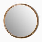Frida Fluted Wood Round Wall Mirror