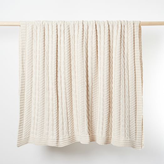 Made*Here New York Cotton Fisherman Knit Throw by West Elm