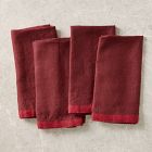Contrast Border Napkin Sets - Red