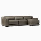 Dalton Motion Reclining Leather 3-Piece Chaise Sectional (119.5")