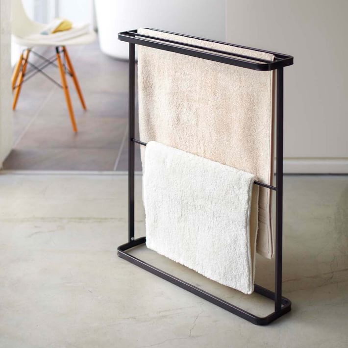 Yamazaki Bath Linen Rack, Space-Saving Towel Holder | West Elm