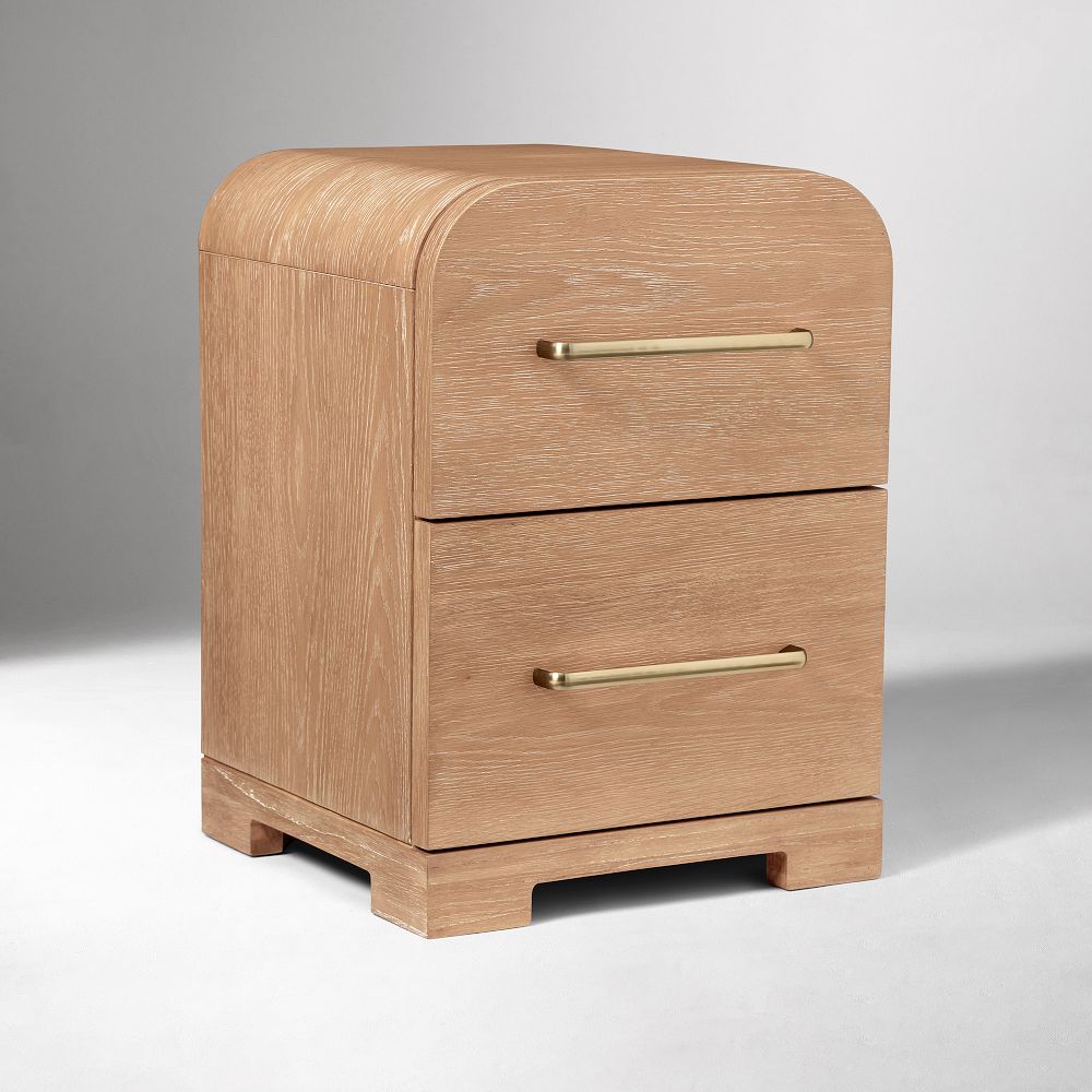 Ava Cerused Mini Nightstand (16") - Warm Cerused
