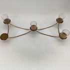 Open Box: Curved Metal Votive Centerpiece, 5 Candle - Burnished Brass