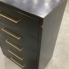 Open Box: Alexa Burnished Pedestal 5-Drawer Dresser (30&rdquo;) - Burnished Black, Brass