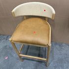 Open Box: Ezra Bar Stool (38") - Ludlow Leather Sesame, Blonde