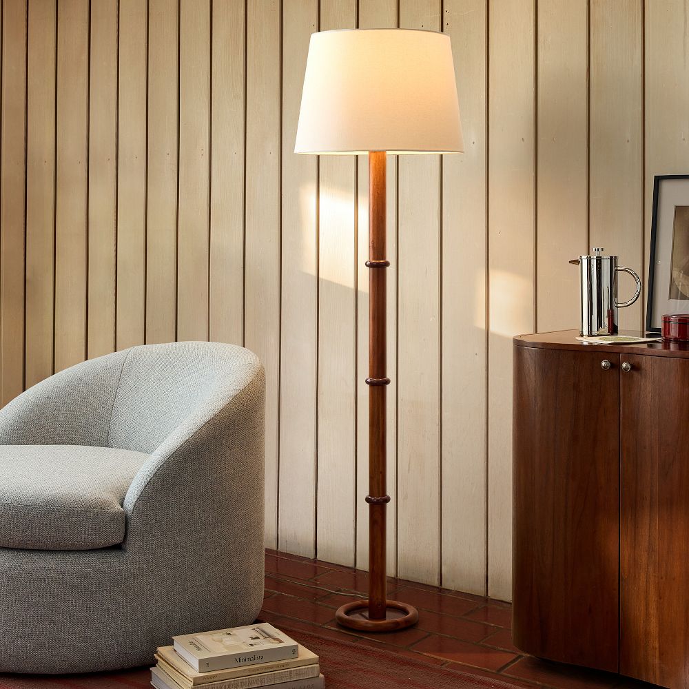 Emma Chamberlain Wood & Lacquer Floor Lamp (63") by West Elm