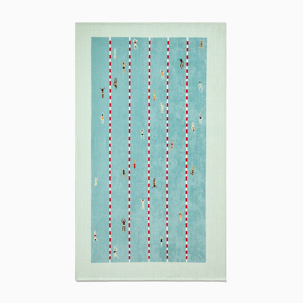 Pool Laps Scene Beach Towel