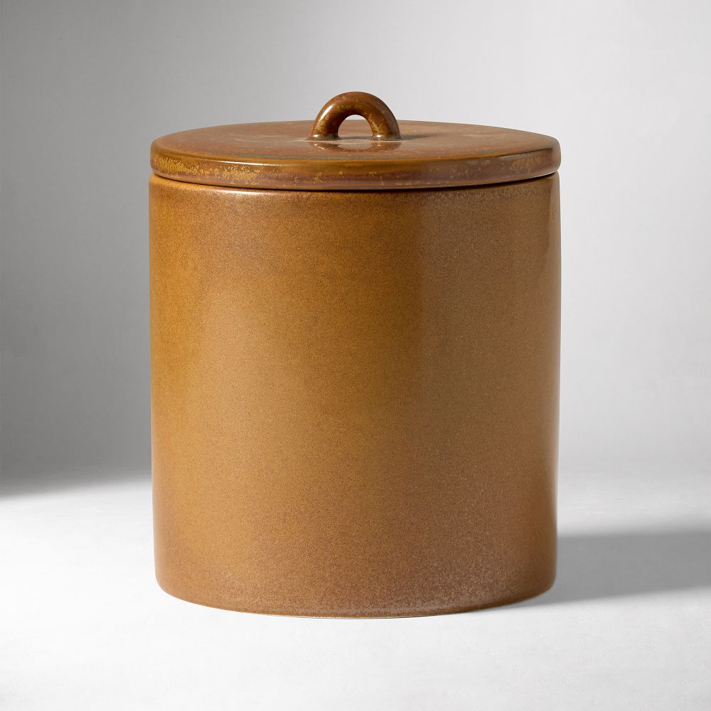 Speckled Ceramic Bath Accessories - Canister, Rust