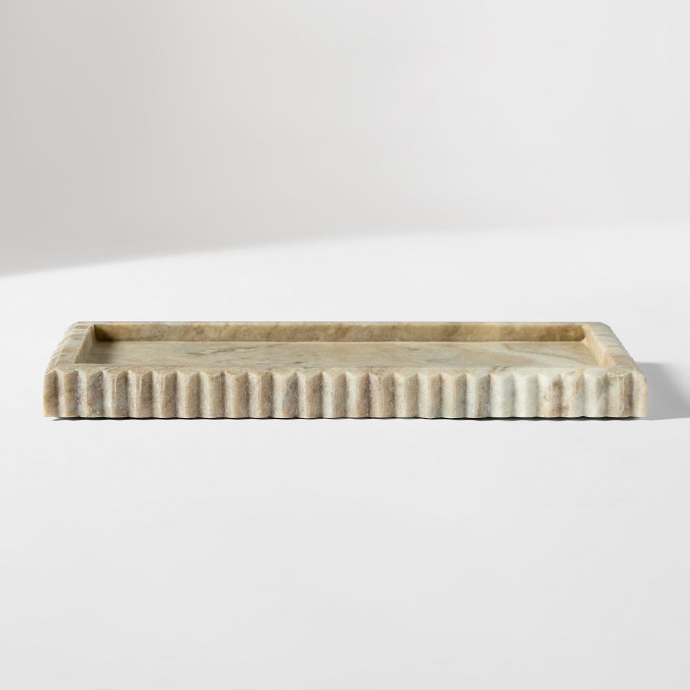 Fluted Marble Bath Accessories - Tank Tray, O/S, Marble Toronto