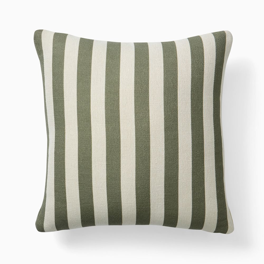 Emma Chamberlain Reversible Bold Stripe Outdoor Pillow - 20x20, Green/Blue