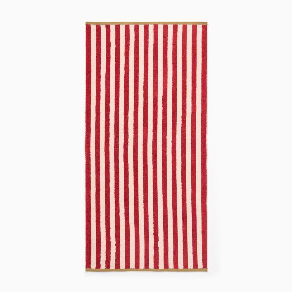 Emma Chamberlain Striped Beach Towel - 32x64, Red