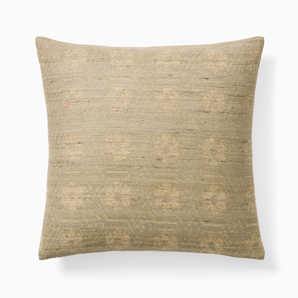 Diffused Woven Floral Pillow Cover - 20"x20", Cedar Green