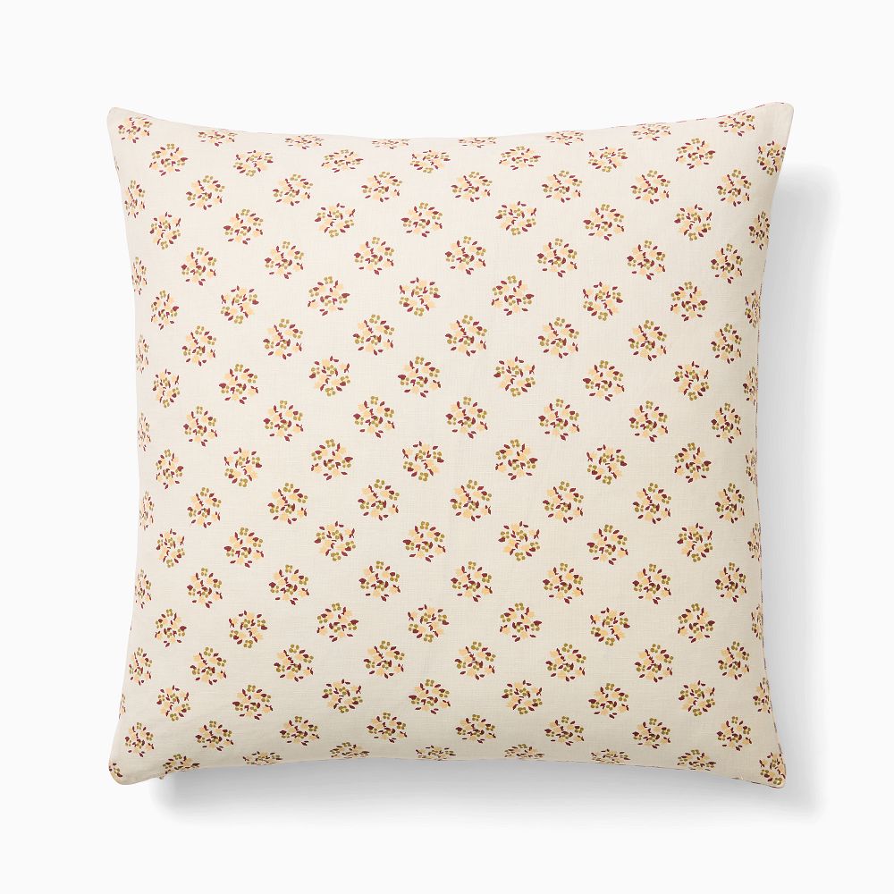 Reversible Floral Pillow Cover - 20"x20", Red