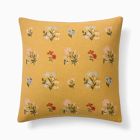 Open Box: Emma Chamberlain Embroidered Floral Pillow Cover (20") - Mustard