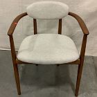 Open Box: Edison Dining Arm Chair - Performance Chenille Tweed Sand, Cool Walnut