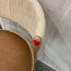 Open Box: Ezra Dining Chair - Ludlow Leather Sesame, Blonde