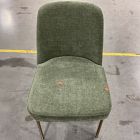 Open Box: Jack Metal Frame Dining Chair - Performance Distressed Velvet Green Spruce, Champagne Bronze