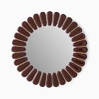 Open Box: Pierce &amp; Ward Faceted Round Wall Mirror - Oxblood