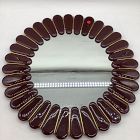 Open Box: Pierce &amp; Ward Faceted Round Wall Mirror - Oxblood