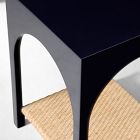 Archibald Lacquer &amp; Rattan Side Table (16")