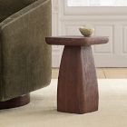 Quince Solid Wood Pedestal Side Table (14")