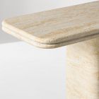 Royce Faux Travertine Pedestal Console Table (42")
